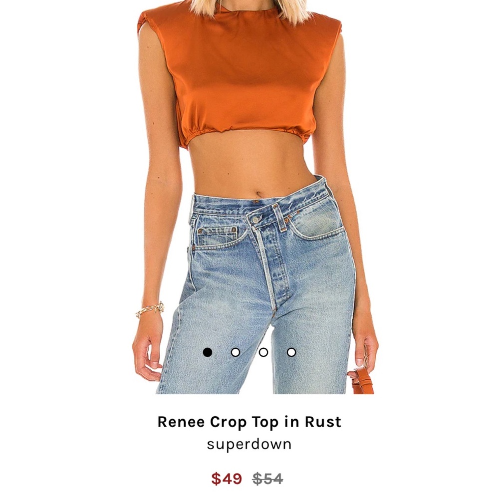 BRAND NEW Superdown Renee Crop Top in Rust - Size XS womens